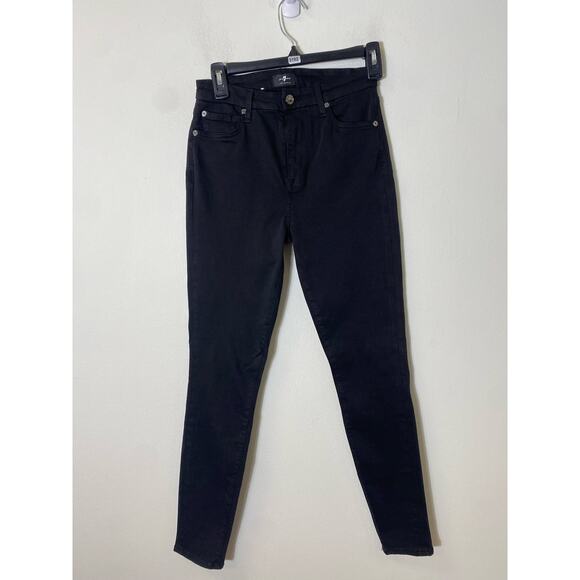 7 for All Mankind Black High Waist Skinny Jeans Sz 26 - Picture 1 of 4